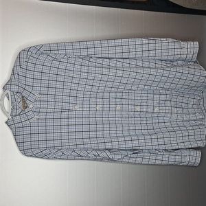 Duluth Trading Co. Button Down Shirt XL Tall blue/white plaid